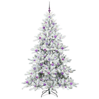 vidaXL Artificial Hinged Christmas Tree White 210 cm PVC and Steel - 52060
