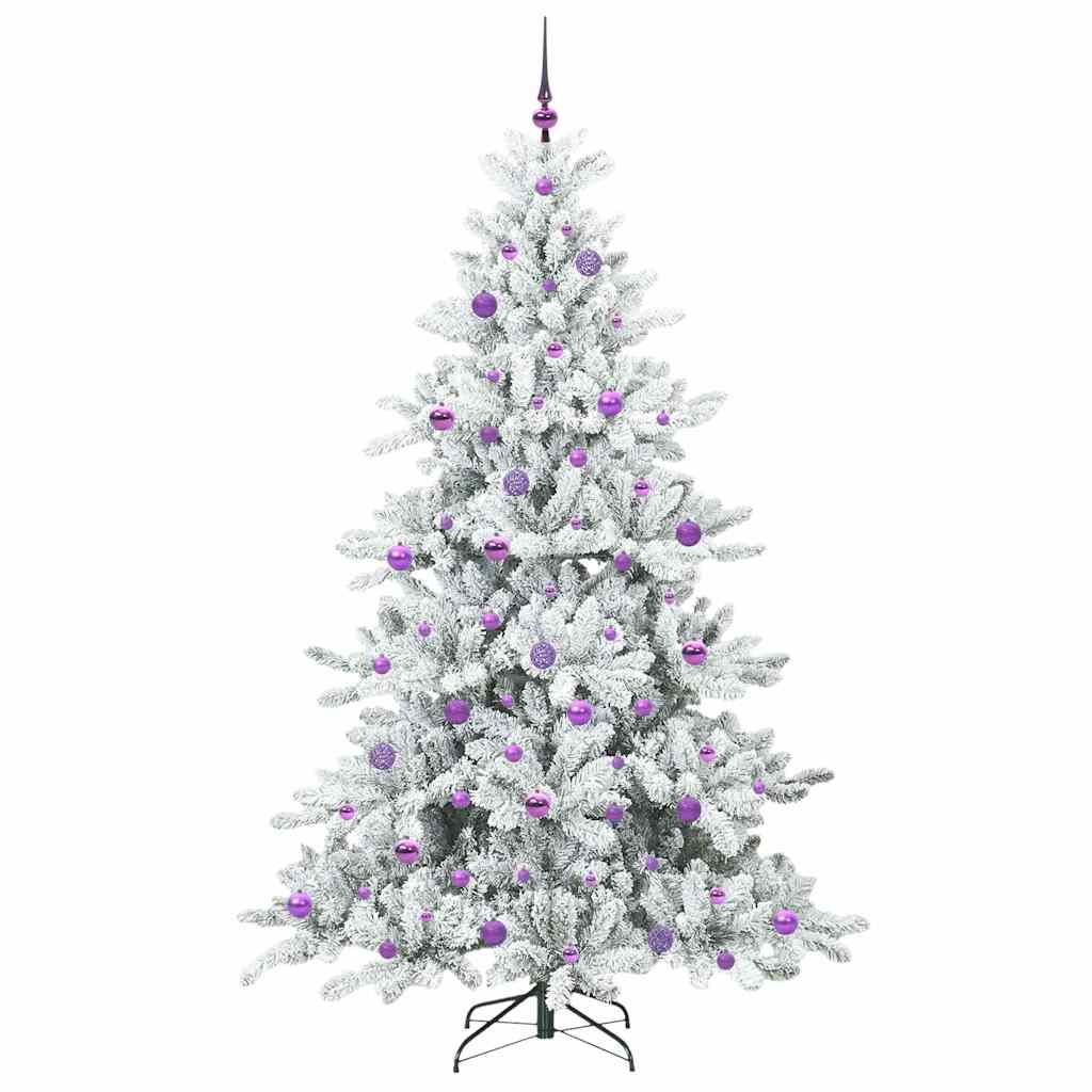 vidaXL Artificial Hinged Christmas Tree White 210 cm PVC and Steel - 52060