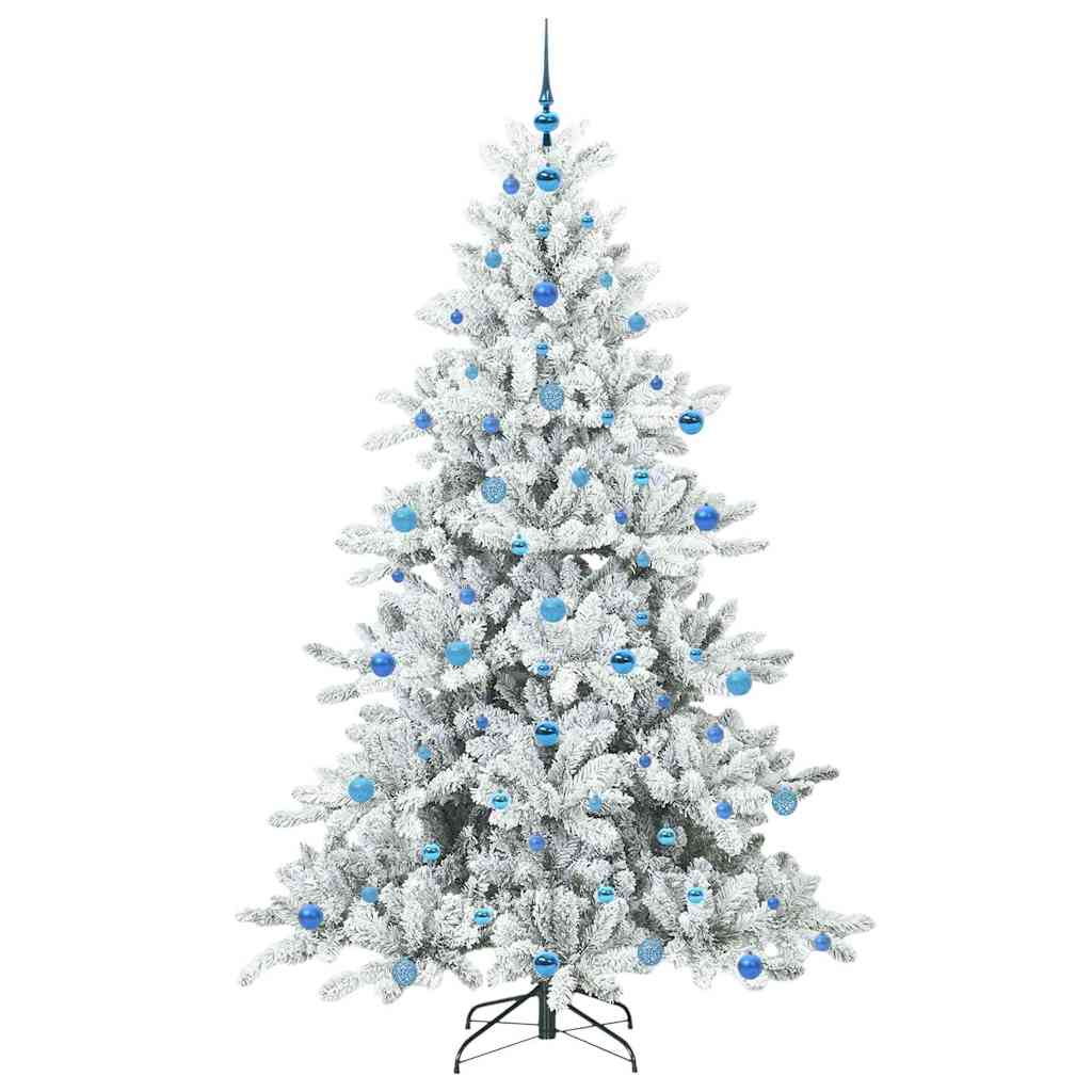 vidaXL Artificial Hinged Christmas Tree White 210 cm PVC and Steel - 52073