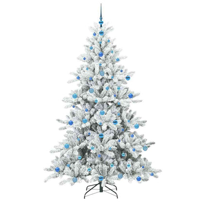 vidaXL Artificial Hinged Christmas Tree White 210 cm PVC and Steel - 52073