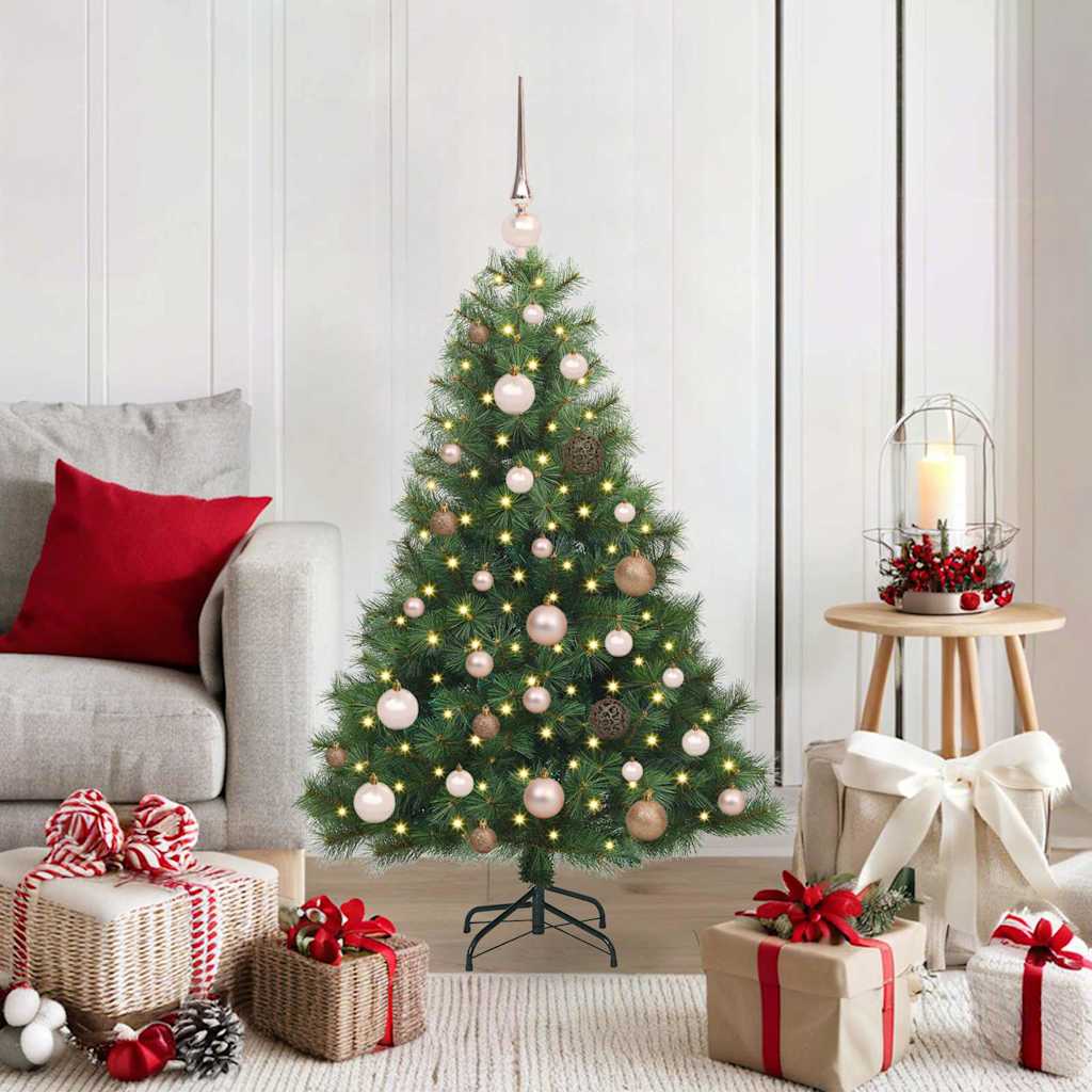 vidaXL Artificial Christmas Tree with 150 LEDs Green 120 cm PE and PVC - 52082