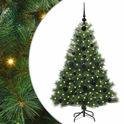 vidaXL Artificial Christmas Tree with 150 LEDs Green 120 cm PE and PVC - 52092