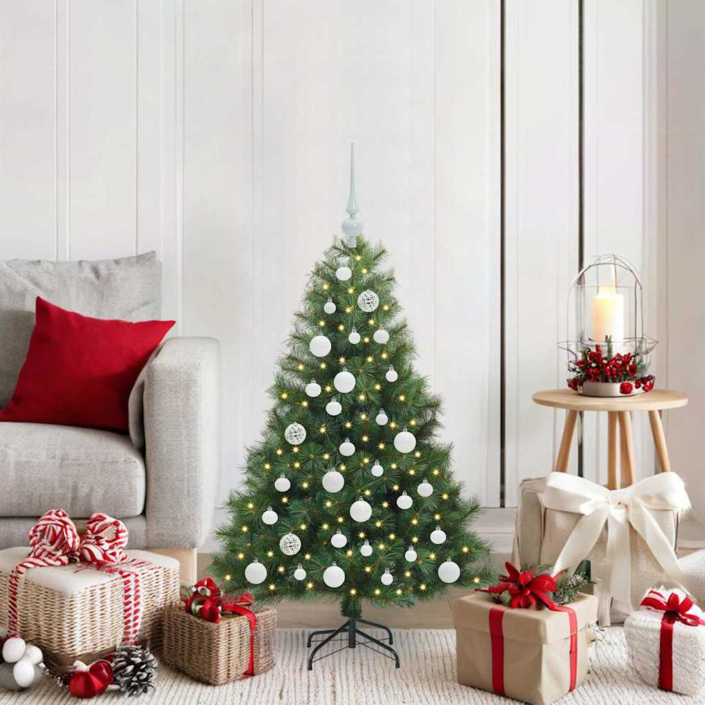 vidaXL Artificial Christmas Tree with 150 LEDs Green 120 cm PE and PVC - 52107