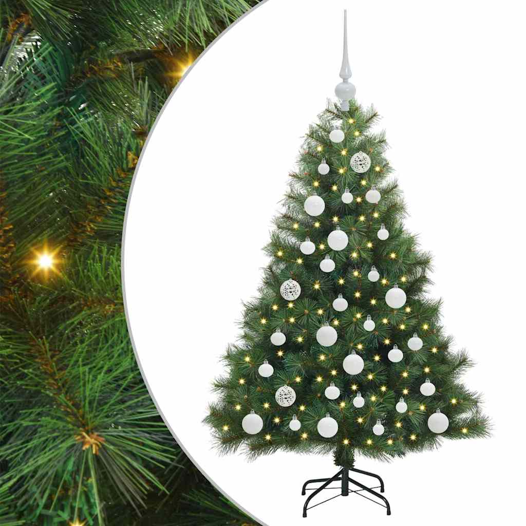 vidaXL Artificial Christmas Tree with 150 LEDs Green 120 cm PE and PVC - 52107
