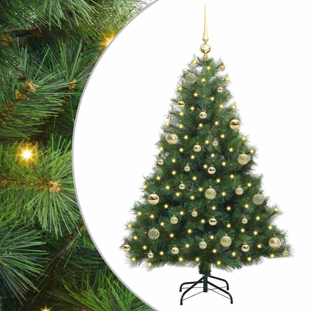 vidaXL Artificial Christmas Tree with 150 LEDs Green 120 cm PE and PVC - 52116