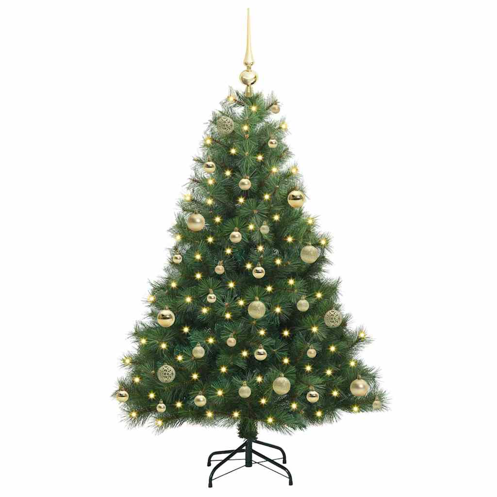 vidaXL Artificial Christmas Tree with 150 LEDs Green 120 cm PE and PVC - 52116
