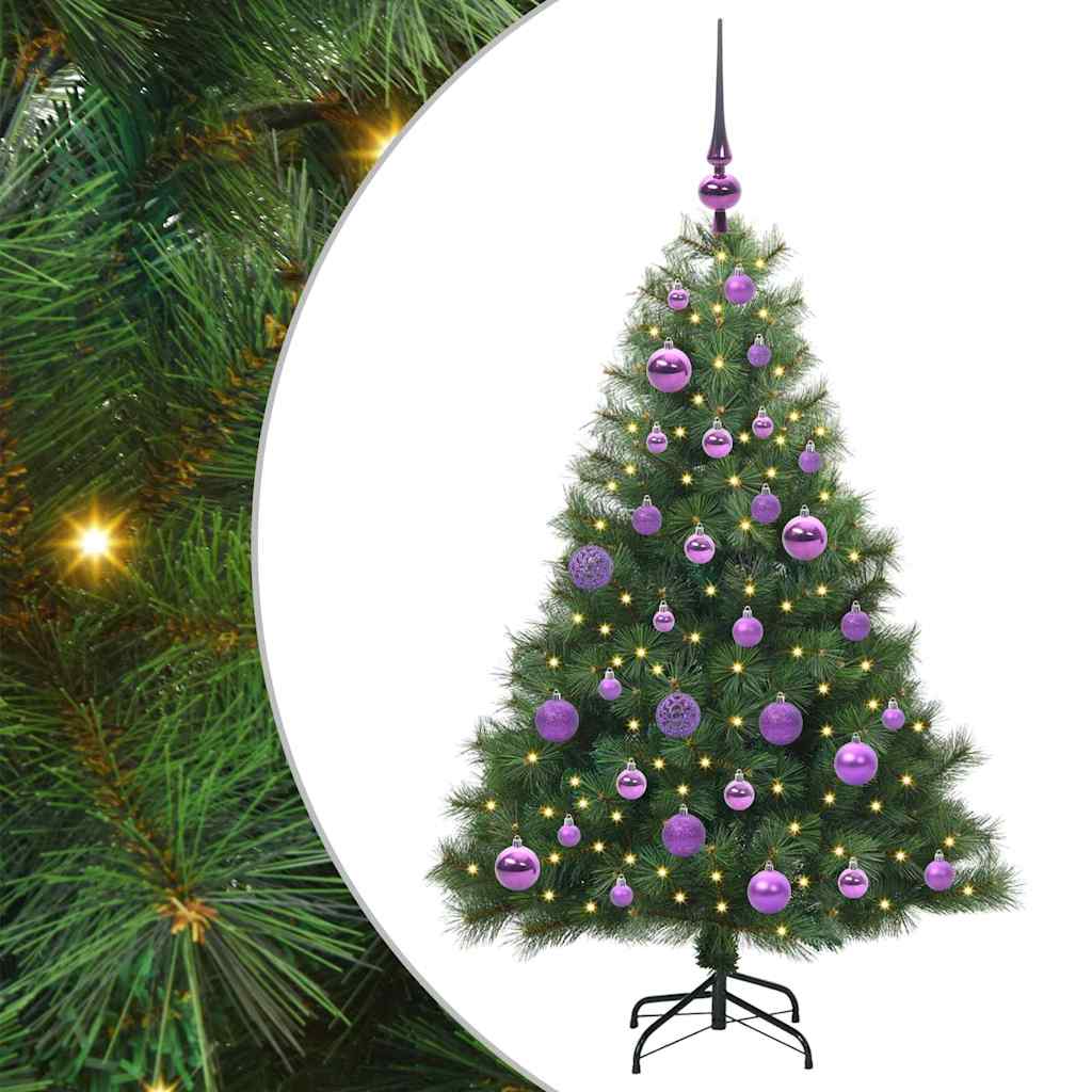 vidaXL Artificial Christmas Tree with 150 LEDs Green 120 cm PE and PVC - 52126