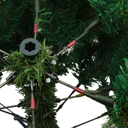 vidaXL Artificial Christmas Tree with 150 LEDs Green 120 cm PE and PVC - 52129