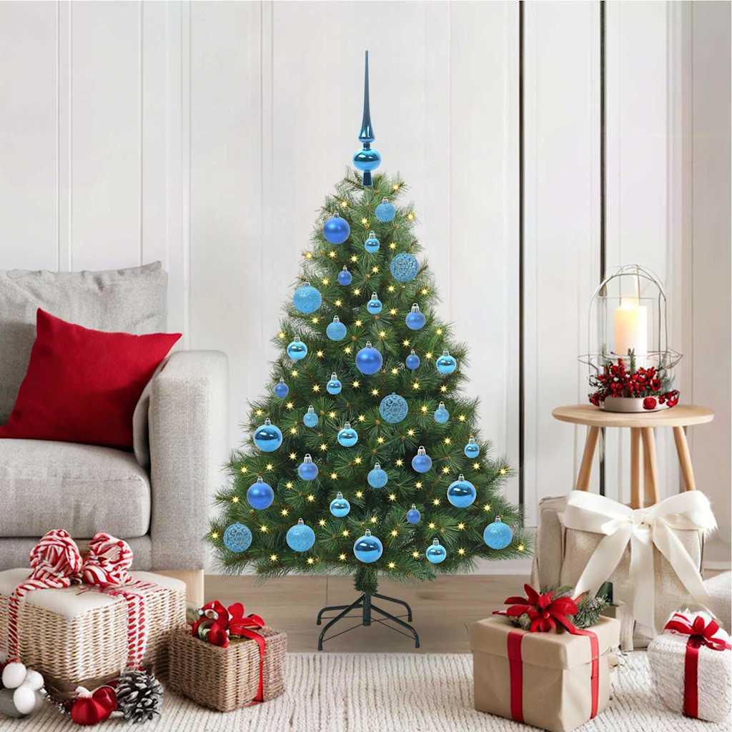 vidaXL Artificial Christmas Tree with 150 LEDs Green 120 cm PE and PVC - 52129