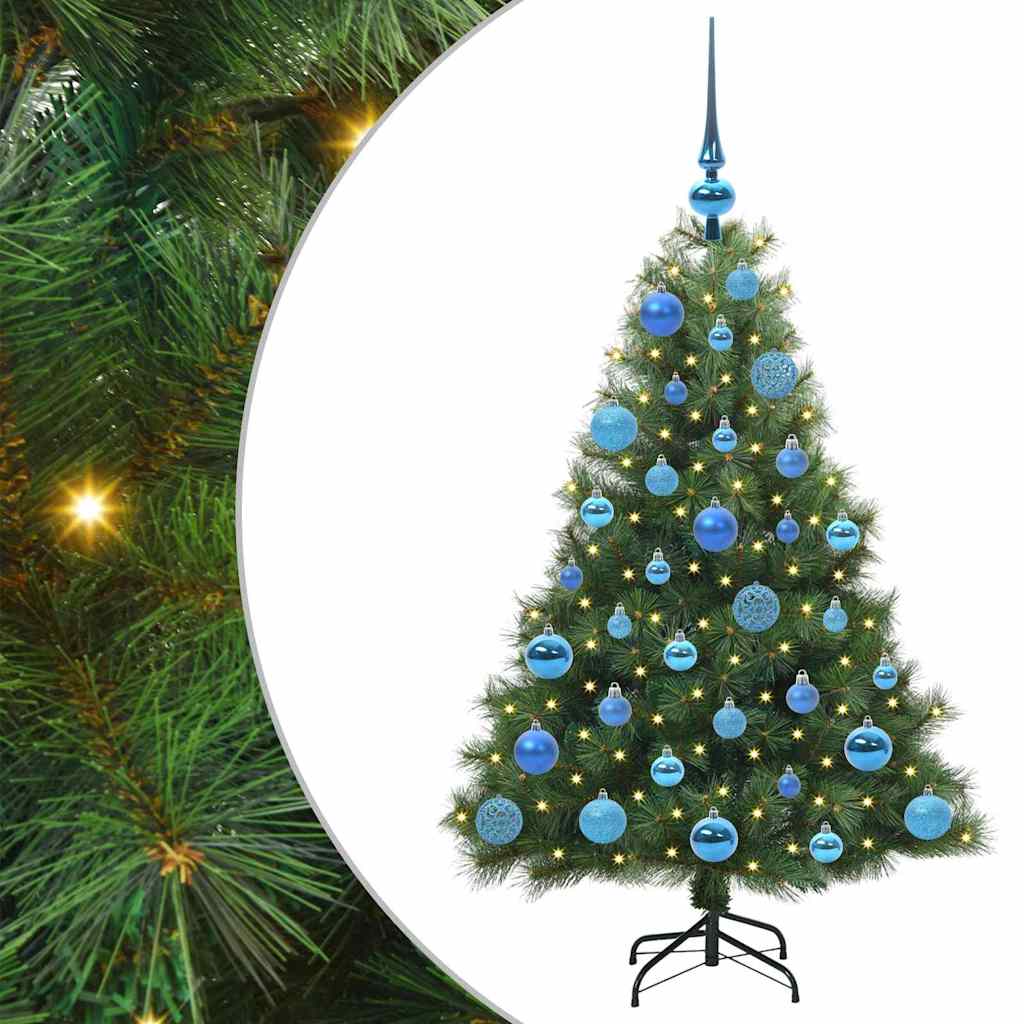 vidaXL Artificial Christmas Tree with 150 LEDs Green 120 cm PE and PVC - 52129