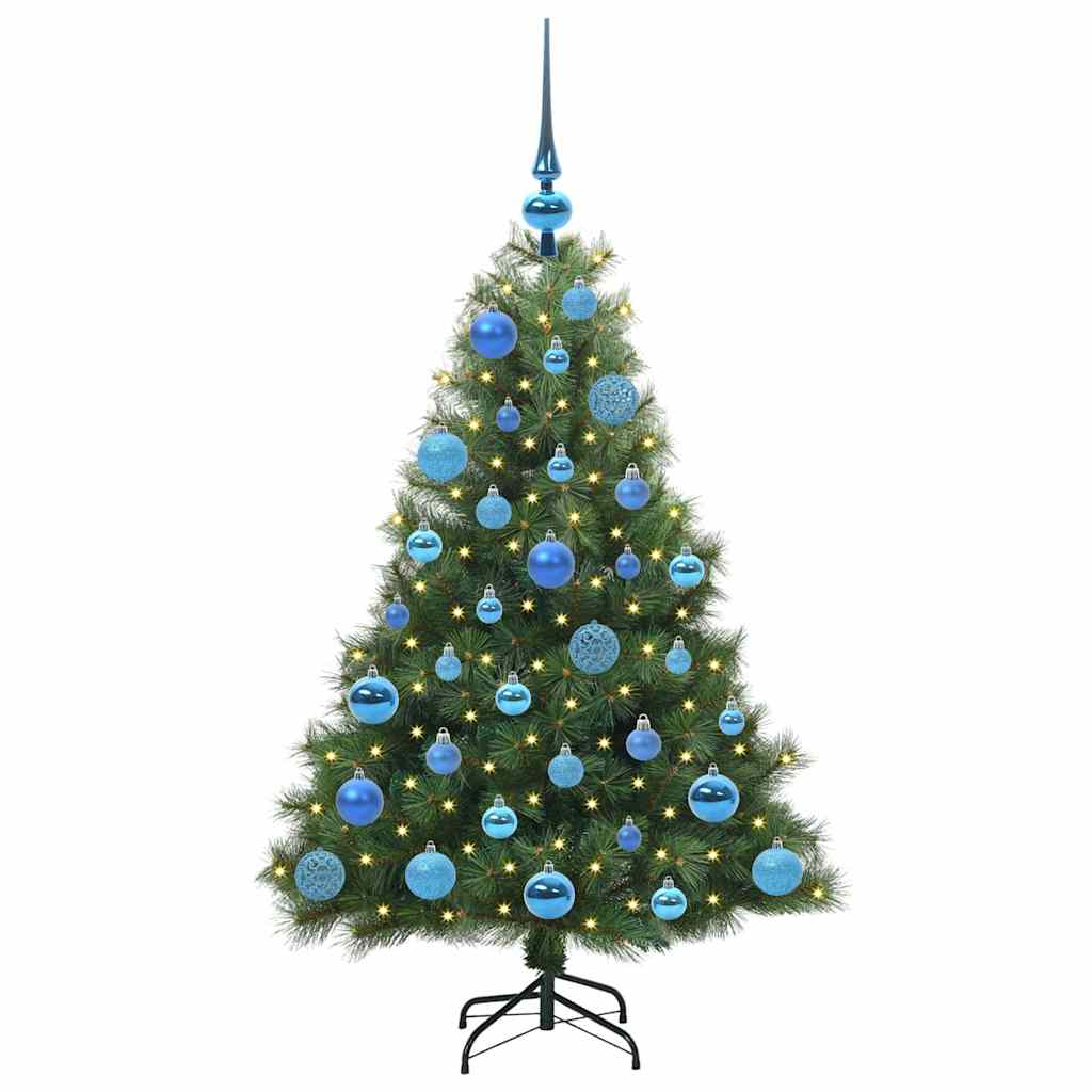 vidaXL Artificial Christmas Tree with 150 LEDs Green 120 cm PE and PVC - 52129