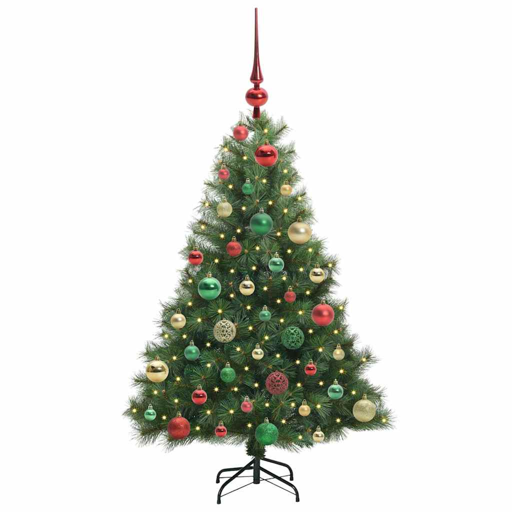 vidaXL Artificial Christmas Tree with 150 LEDs Green 120 cm PE and PVC - 52130