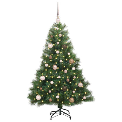 vidaXL Artificial Christmas Tree with 150 LEDs Green 150 cm PE and PVC - 52144