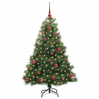 vidaXL Artificial Christmas Tree with 150 LEDs Green 150 cm PE and PVC - 52145