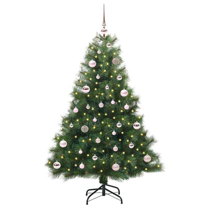 vidaXL Artificial Christmas Tree with 150 LEDs Green 150 cm PE and PVC - 52161