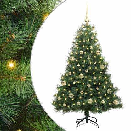 vidaXL Artificial Christmas Tree with 150 LEDs Green 150 cm PE and PVC - 52171