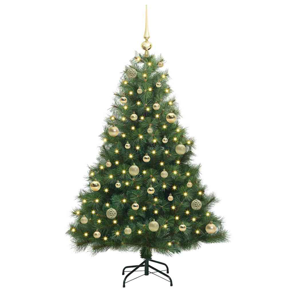 vidaXL Artificial Christmas Tree with 150 LEDs Green 150 cm PE and PVC - 52171