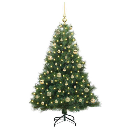 vidaXL Artificial Christmas Tree with 150 LEDs Green 150 cm PE and PVC - 52171