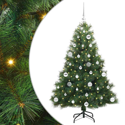 vidaXL Artificial Christmas Tree with 150 LEDs Green 150 cm PE and PVC - 52265