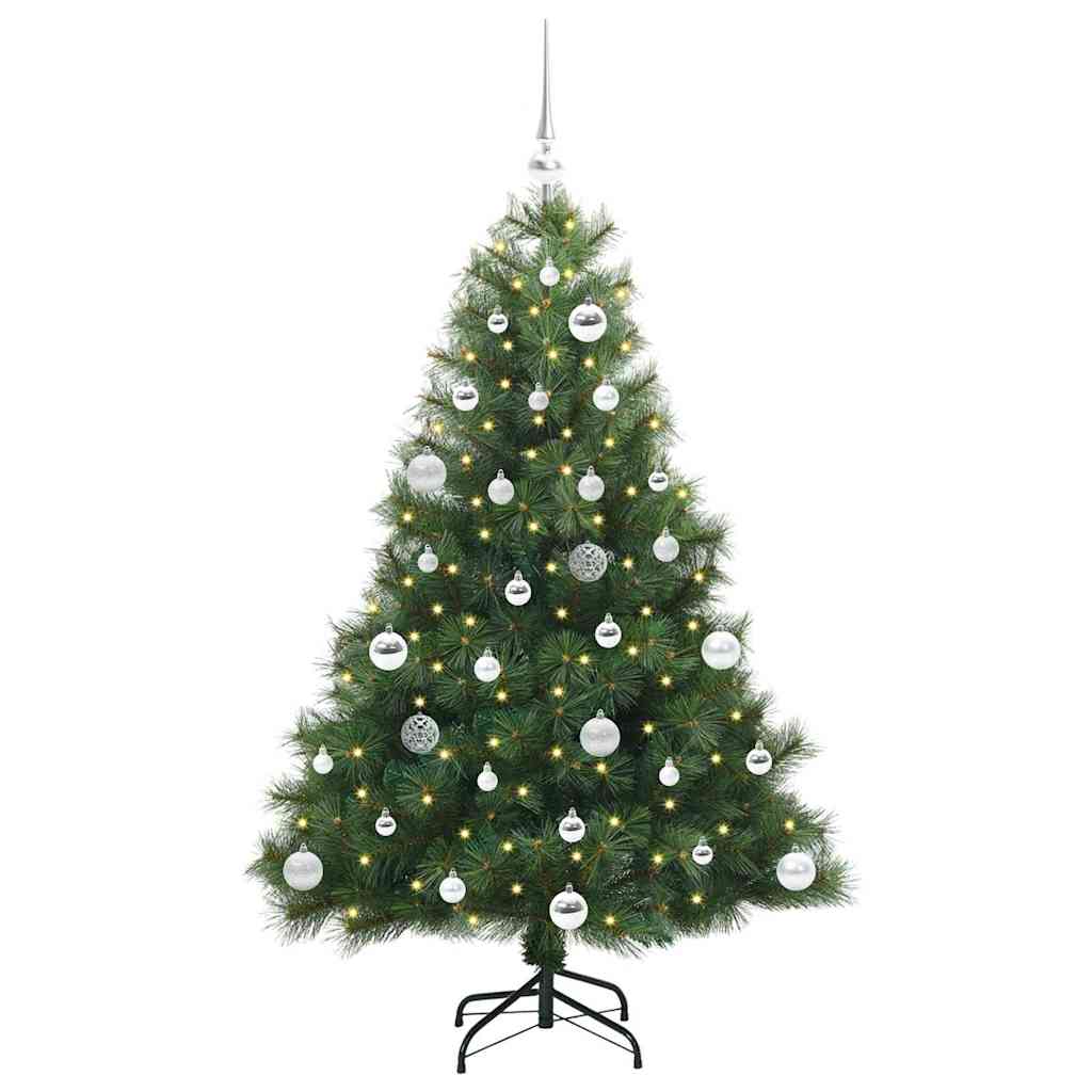 vidaXL Artificial Christmas Tree with 150 LEDs Green 150 cm PE and PVC - 52265