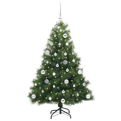 vidaXL Artificial Christmas Tree with 150 LEDs Green 150 cm PE and PVC - 52265