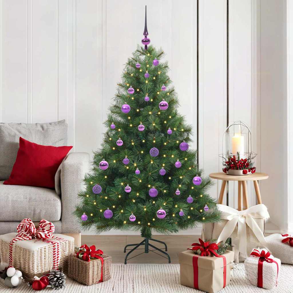 vidaXL Artificial Christmas Tree with 150 LEDs Green 150 cm PE and PVC - 52268