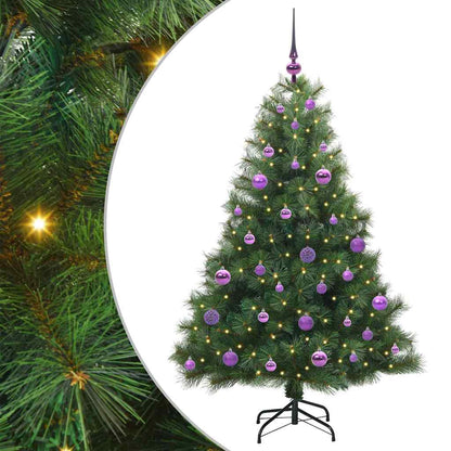 vidaXL Artificial Christmas Tree with 150 LEDs Green 150 cm PE and PVC - 52268