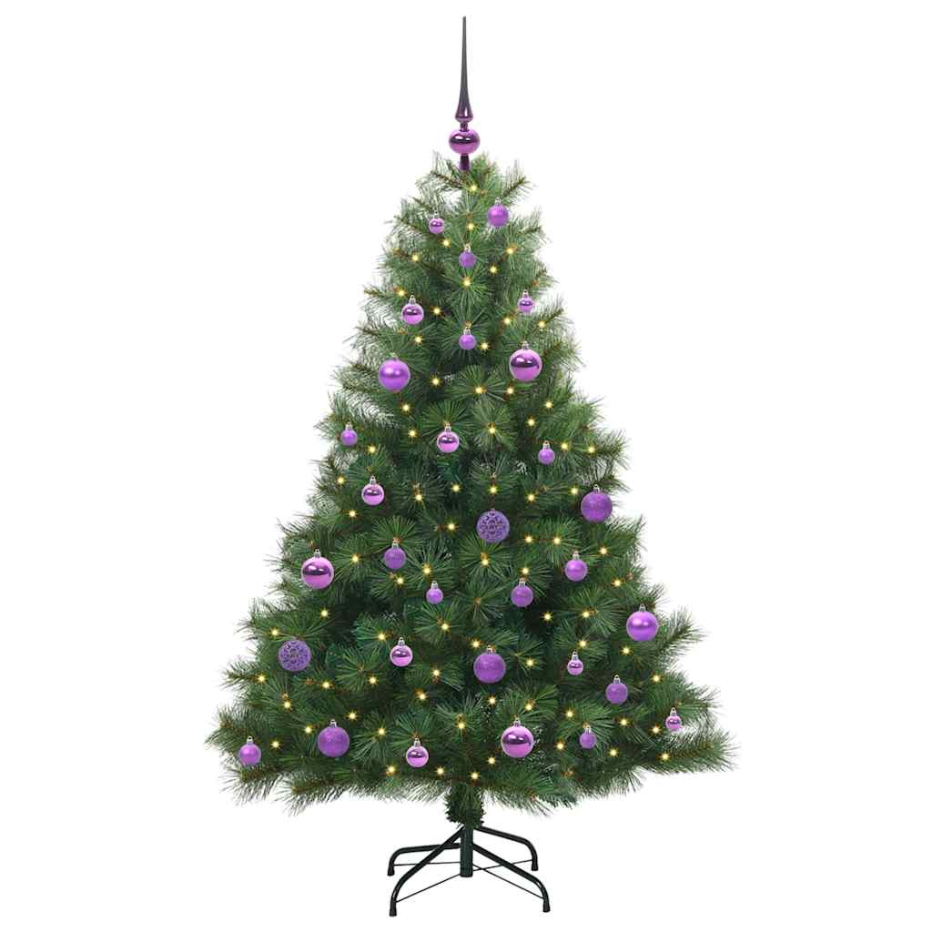 vidaXL Artificial Christmas Tree with 150 LEDs Green 150 cm PE and PVC - 52268