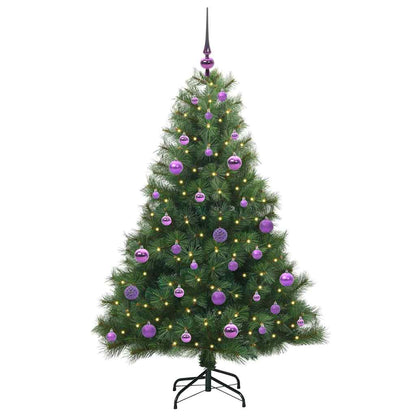 vidaXL Artificial Christmas Tree with 150 LEDs Green 150 cm PE and PVC - 52268