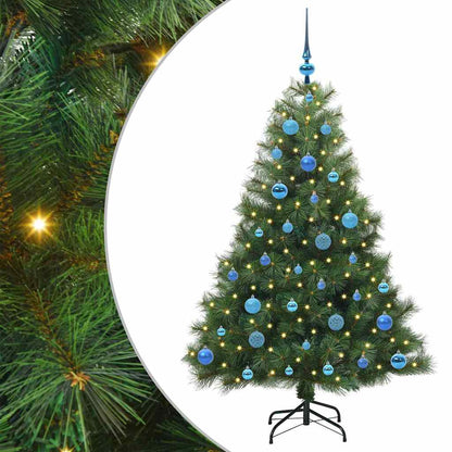 vidaXL Artificial Christmas Tree with 150 LEDs Green 150 cm PE and PVC - 52277