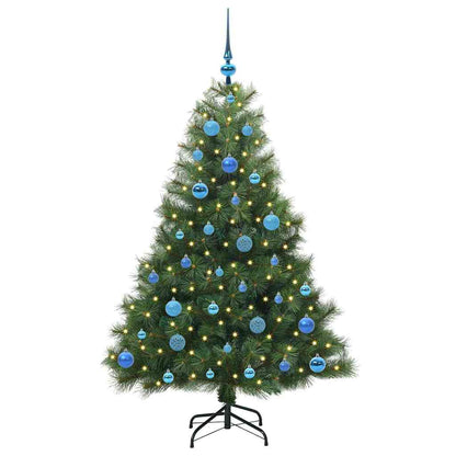 vidaXL Artificial Christmas Tree with 150 LEDs Green 150 cm PE and PVC - 52277