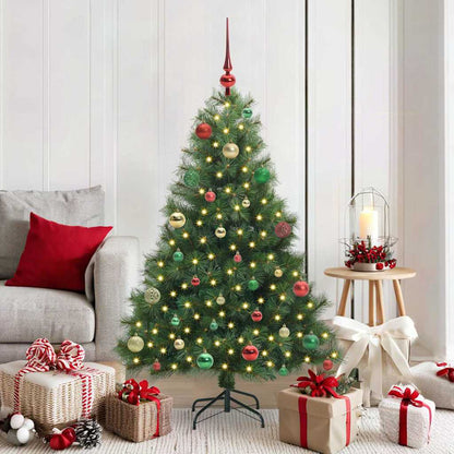 vidaXL Artificial Christmas Tree with 150 LEDs Green 150 cm PE and PVC - 52286