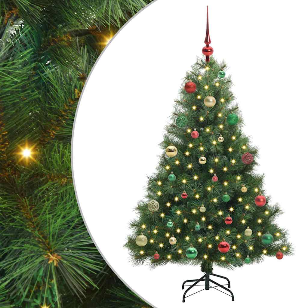 vidaXL Artificial Christmas Tree with 150 LEDs Green 150 cm PE and PVC - 52286