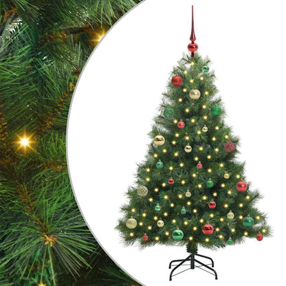 vidaXL Artificial Christmas Tree with 150 LEDs Green 150 cm PE and PVC - 52286