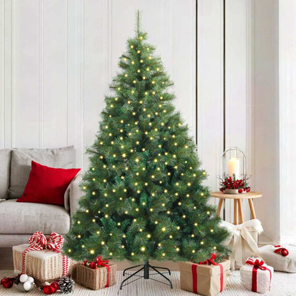 vidaXL Artificial Christmas Tree with 300 LEDs Green 180 cm PE and PVC - 52299