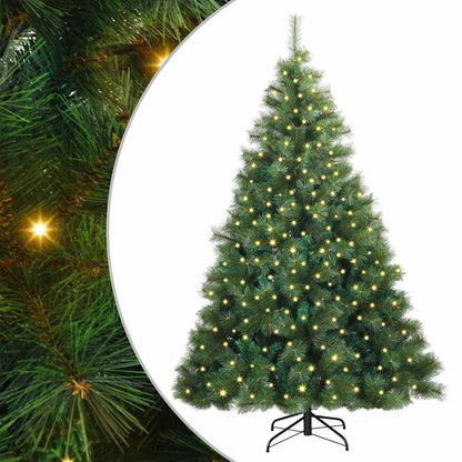 vidaXL Artificial Christmas Tree with 300 LEDs Green 180 cm PE and PVC - 52299