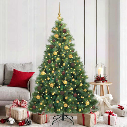vidaXL Artificial Christmas Tree with 300 LEDs Green 180 cm PE and PVC - 52302
