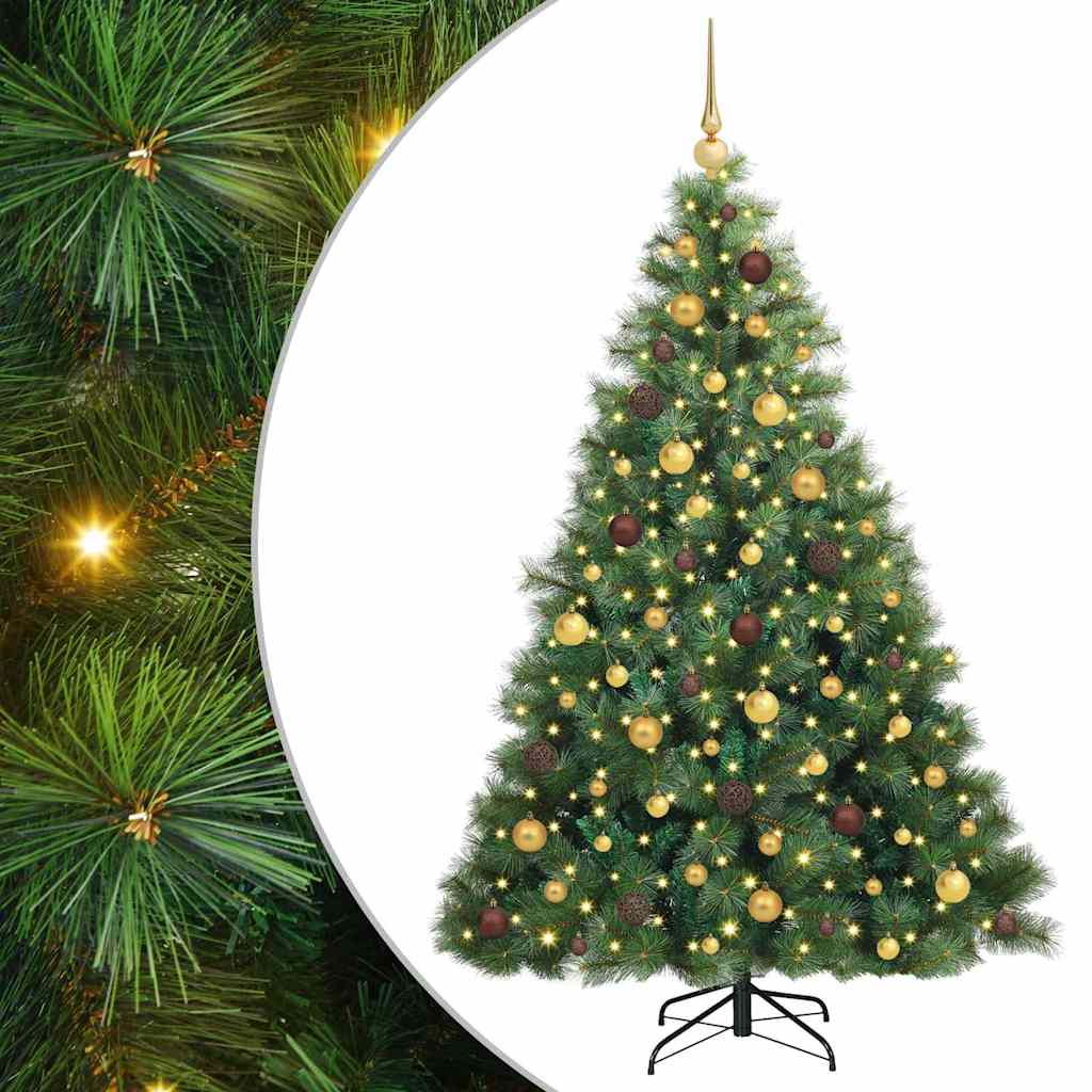 vidaXL Artificial Christmas Tree with 300 LEDs Green 180 cm PE and PVC - 52302