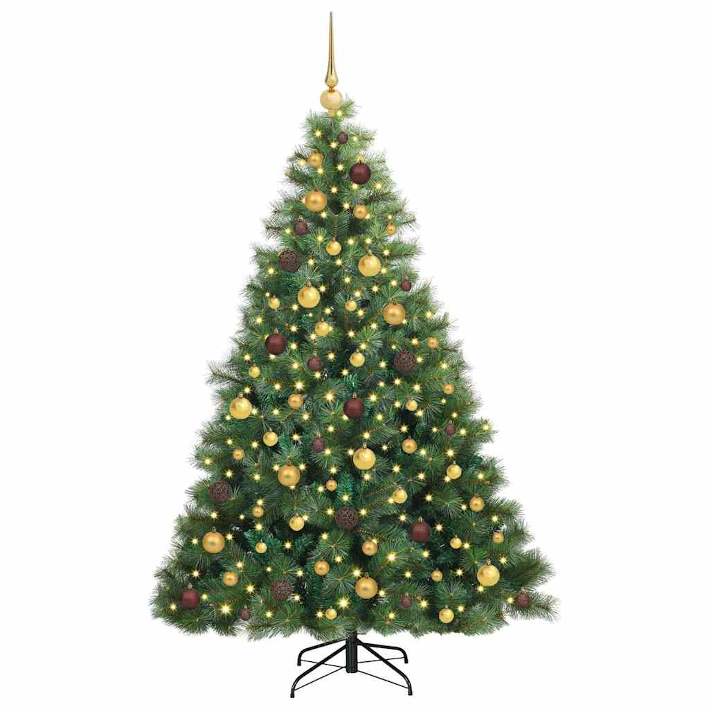 vidaXL Artificial Christmas Tree with 300 LEDs Green 180 cm PE and PVC - 52302