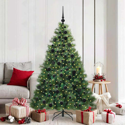vidaXL Artificial Christmas Tree with 300 LEDs Green 180 cm PE and PVC - 52308
