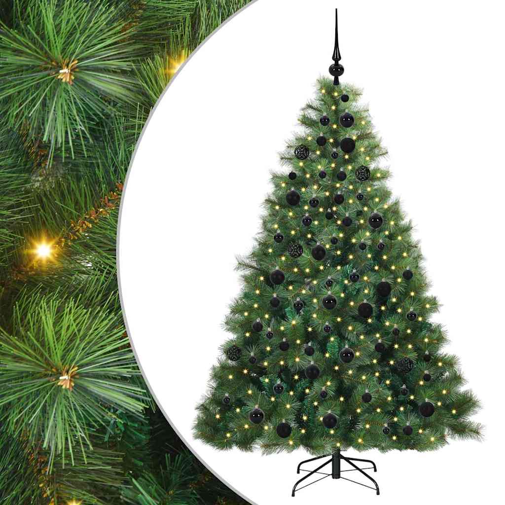 vidaXL Artificial Christmas Tree with 300 LEDs Green 180 cm PE and PVC - 52308