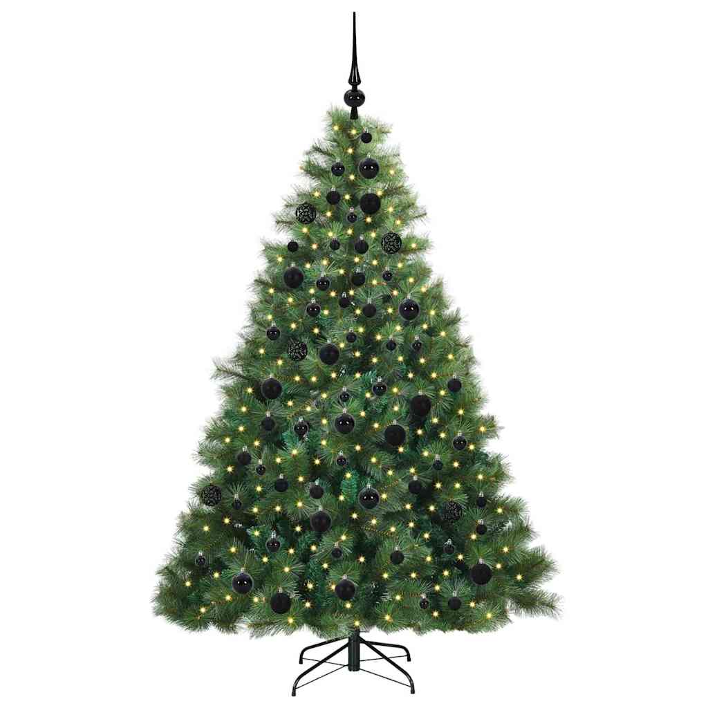 vidaXL Artificial Christmas Tree with 300 LEDs Green 180 cm PE and PVC - 52308