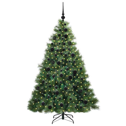 vidaXL Artificial Christmas Tree with 300 LEDs Green 180 cm PE and PVC - 52308