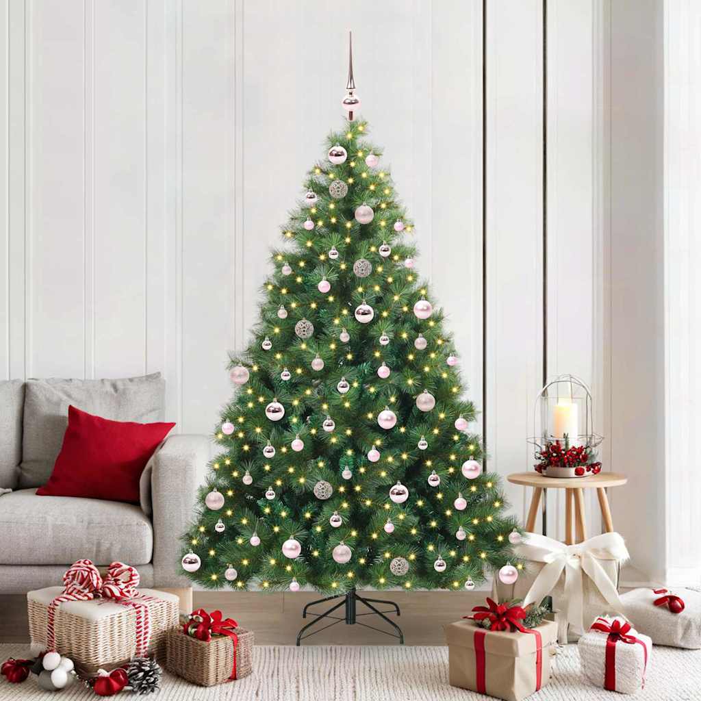 vidaXL Artificial Christmas Tree with 300 LEDs Green 180 cm PE and PVC - 52317