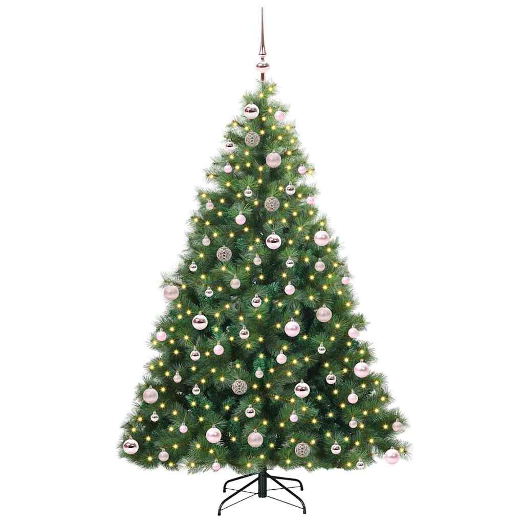 vidaXL Artificial Christmas Tree with 300 LEDs Green 180 cm PE and PVC - 52317