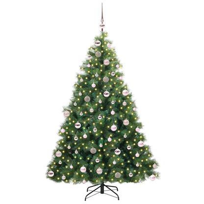 vidaXL Artificial Christmas Tree with 300 LEDs Green 180 cm PE and PVC - 52317