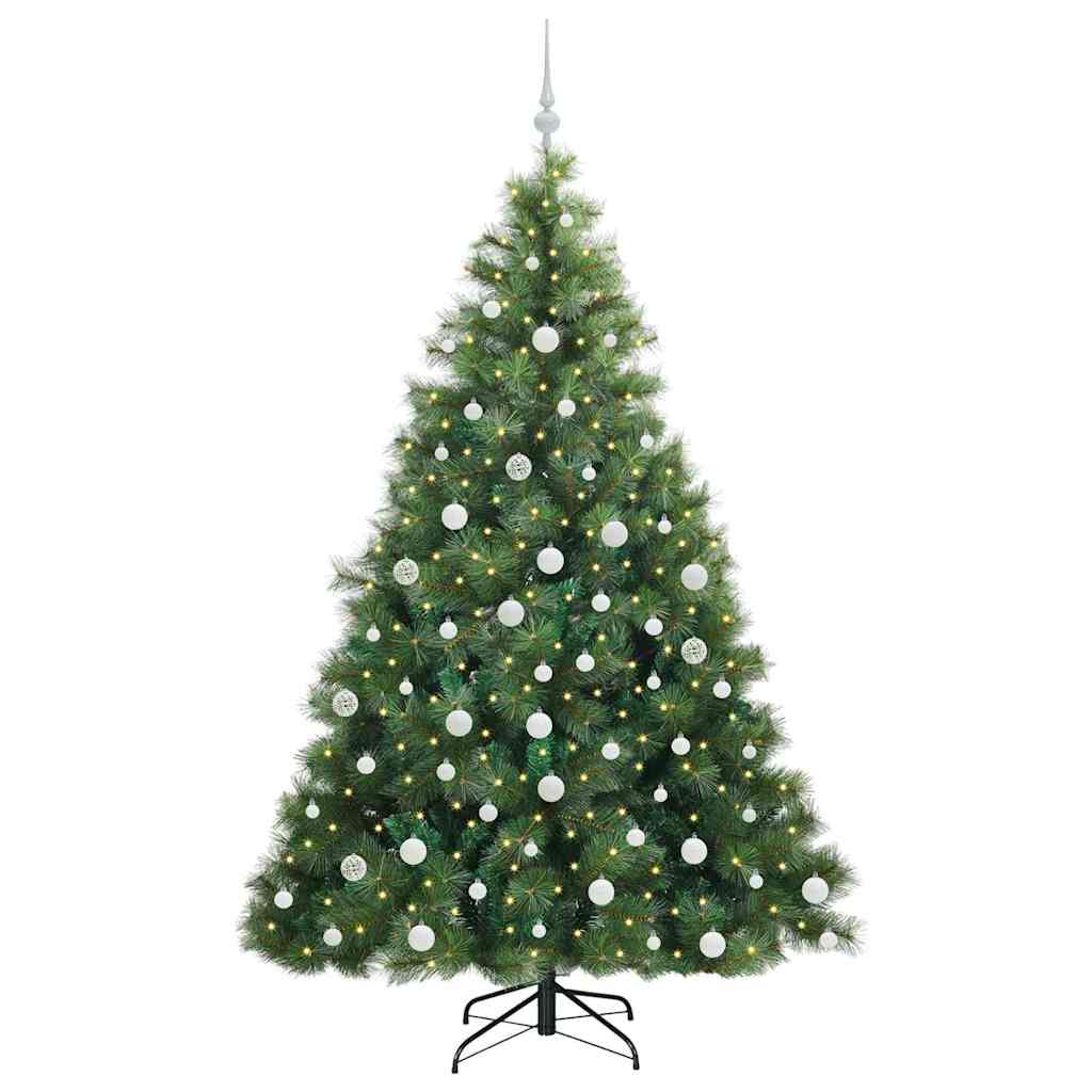 vidaXL Artificial Christmas Tree with 300 LEDs Green 180 cm PE and PVC - 52330