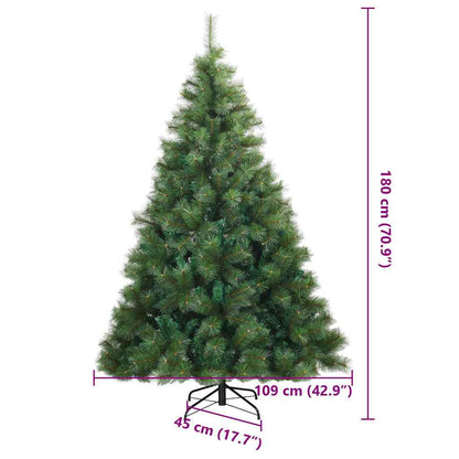 vidaXL Artificial Christmas Tree with 300 LEDs Green 180 cm PE and PVC - 52330