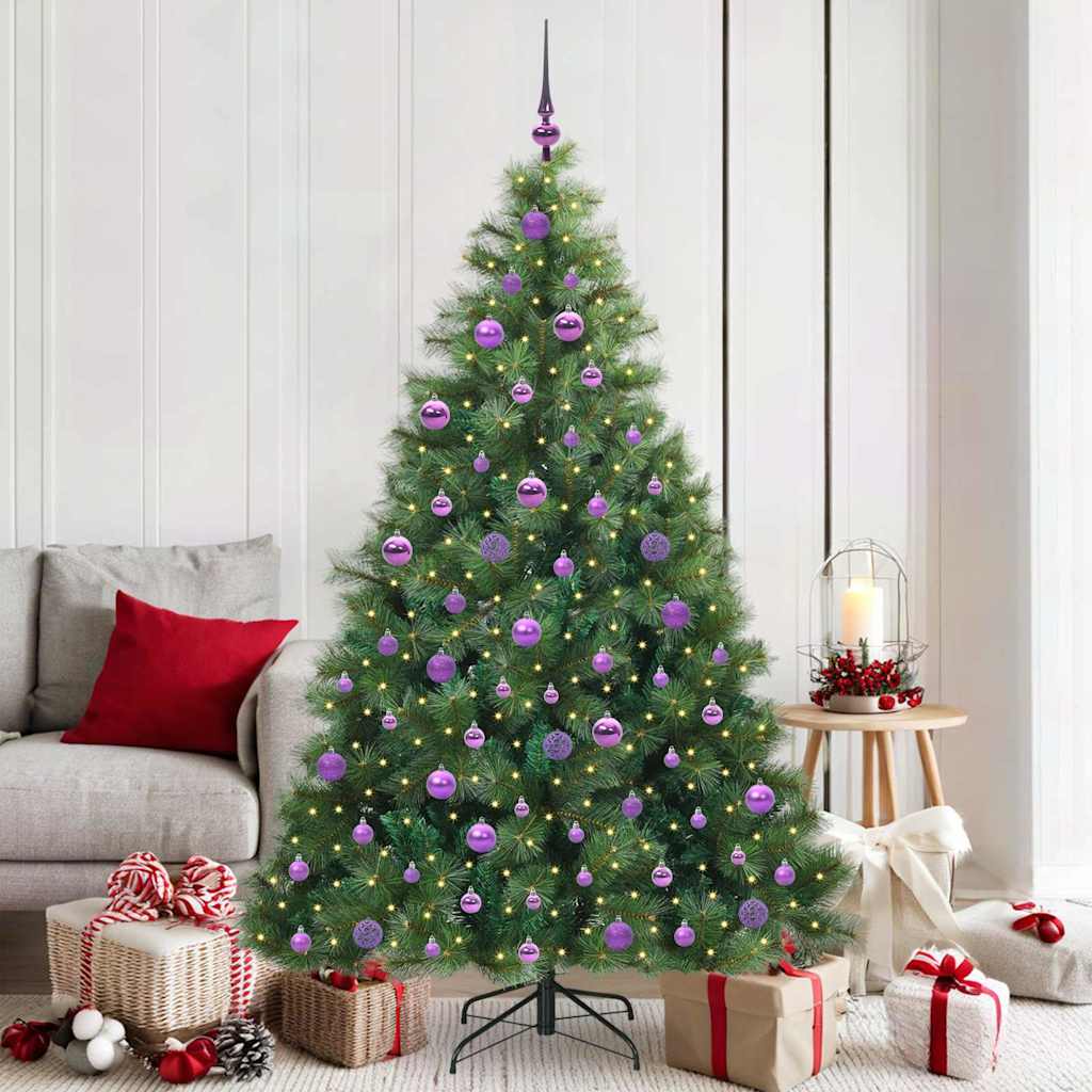 vidaXL Artificial Christmas Tree with 300 LEDs Green 180 cm PE and PVC - 52337