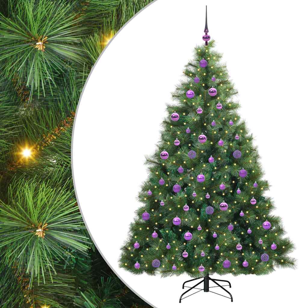 vidaXL Artificial Christmas Tree with 300 LEDs Green 180 cm PE and PVC - 52337